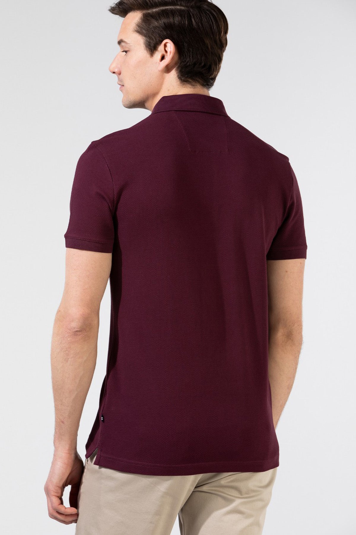 Nautica Pamuklu Slim Fit Düğmeli Erkek Polo T Shirt K35052T 6WV BORDO