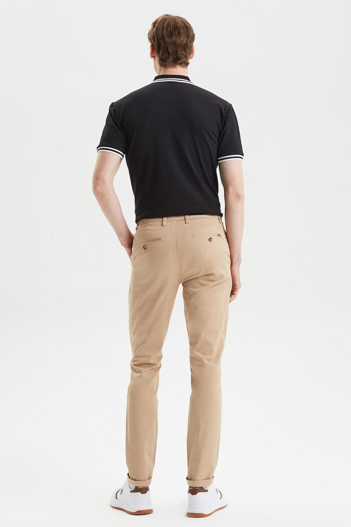 Nautica Streç Pamuklu Normal Bel Slim Fit Chino Erkek Pantolon P01000T 2TK BEJ