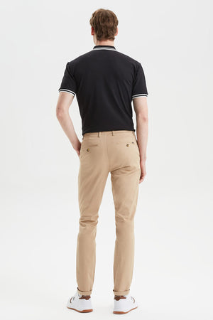 Nautica Streç Pamuklu Normal Bel Slim Fit Chino Erkek Pantolon P01000T 2TK BEJ