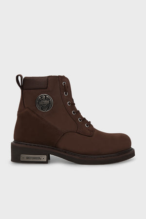 Harley Davidson Logolu Fermuarlı Deri Jim Erkek Bot 025M100128 Dark Brown Nubuk