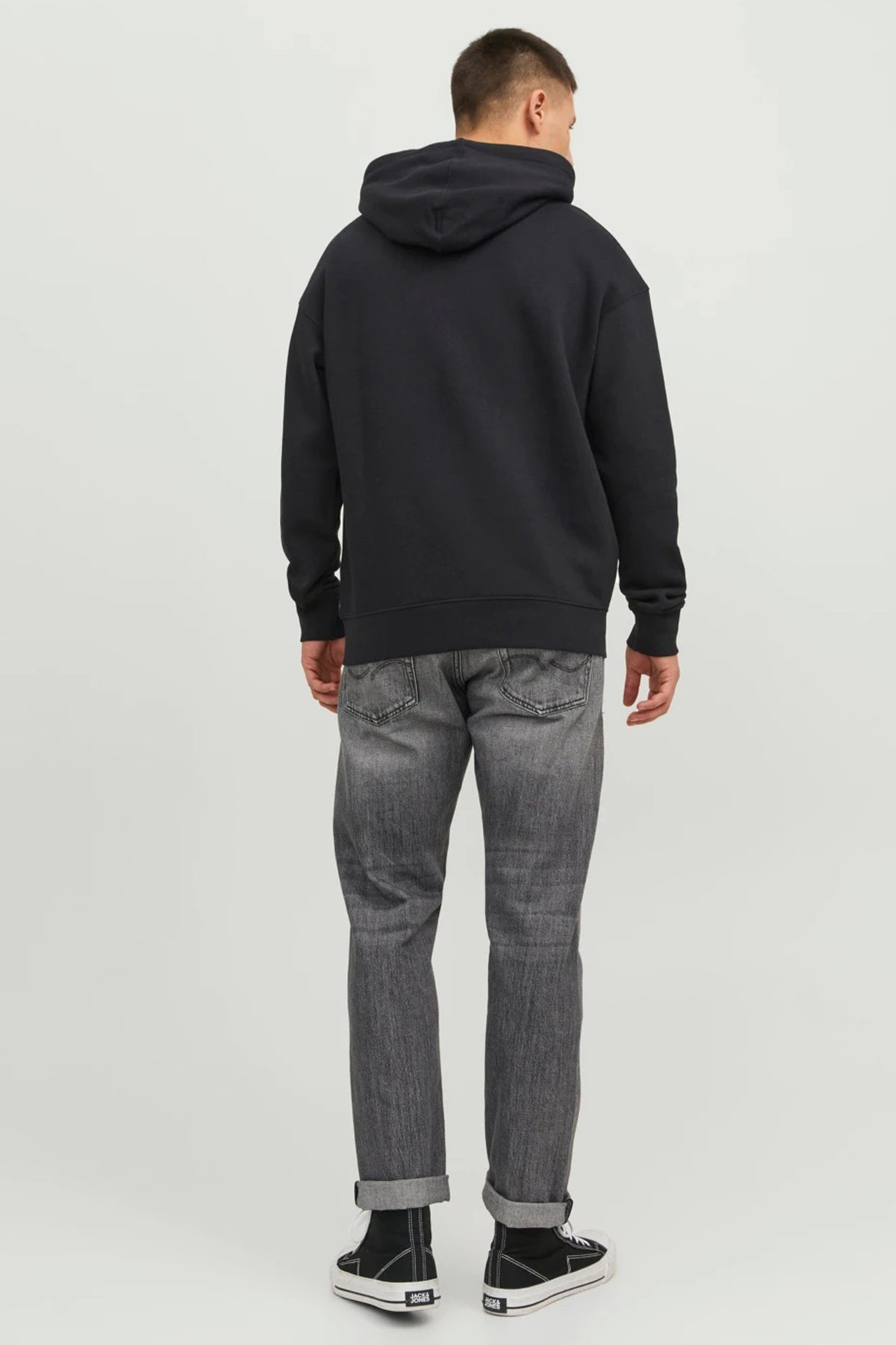 Jack & Jones Essentials Jjestar Kapüşonlu Cepli Relaxed Fit Erkek Sweat 12233972 SİYAH