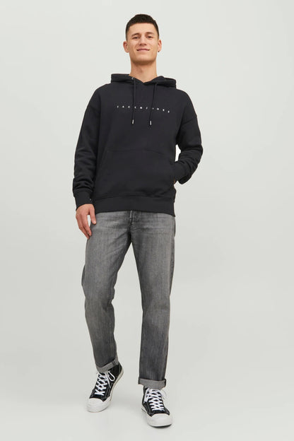 Jack & Jones Essentials Jjestar Kapüşonlu Cepli Relaxed Fit Erkek Sweat 12233972 SİYAH