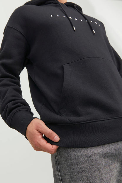 Jack & Jones Essentials Jjestar Kapüşonlu Cepli Relaxed Fit Erkek Sweat 12233972 SİYAH