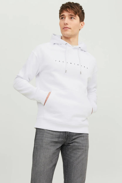 Jack & Jones Essentials Jjestar Kapüşonlu Cepli Relaxed Fit Erkek Sweat 12233972 BEYAZ