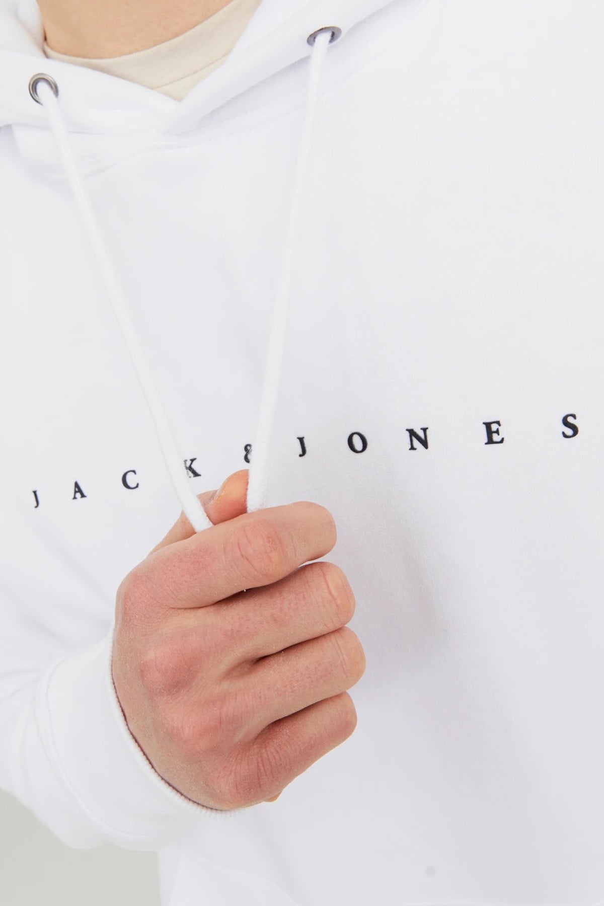 Jack & Jones Essentials Jjestar Kapüşonlu Cepli Relaxed Fit Erkek Sweat 12233972 BEYAZ