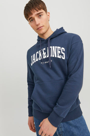 Jack & Jones Essentials Pamuklu Relaxed Fit Kapüşonlu Erkek Sweat 12236513 LACİVERT