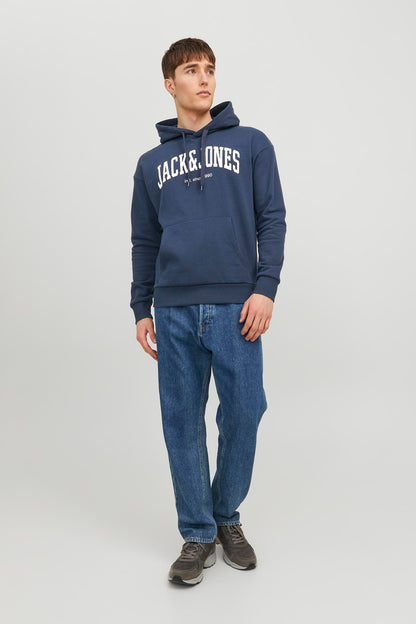 Jack & Jones Essentials Pamuklu Relaxed Fit Kapüşonlu Erkek Sweat 12236513 LACİVERT