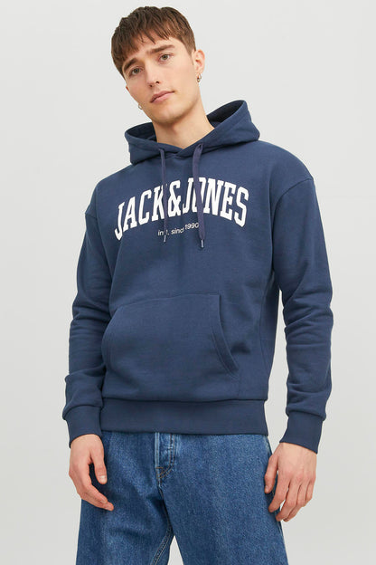 Jack & Jones Essentials Pamuklu Relaxed Fit Kapüşonlu Erkek Sweat 12236513 LACİVERT