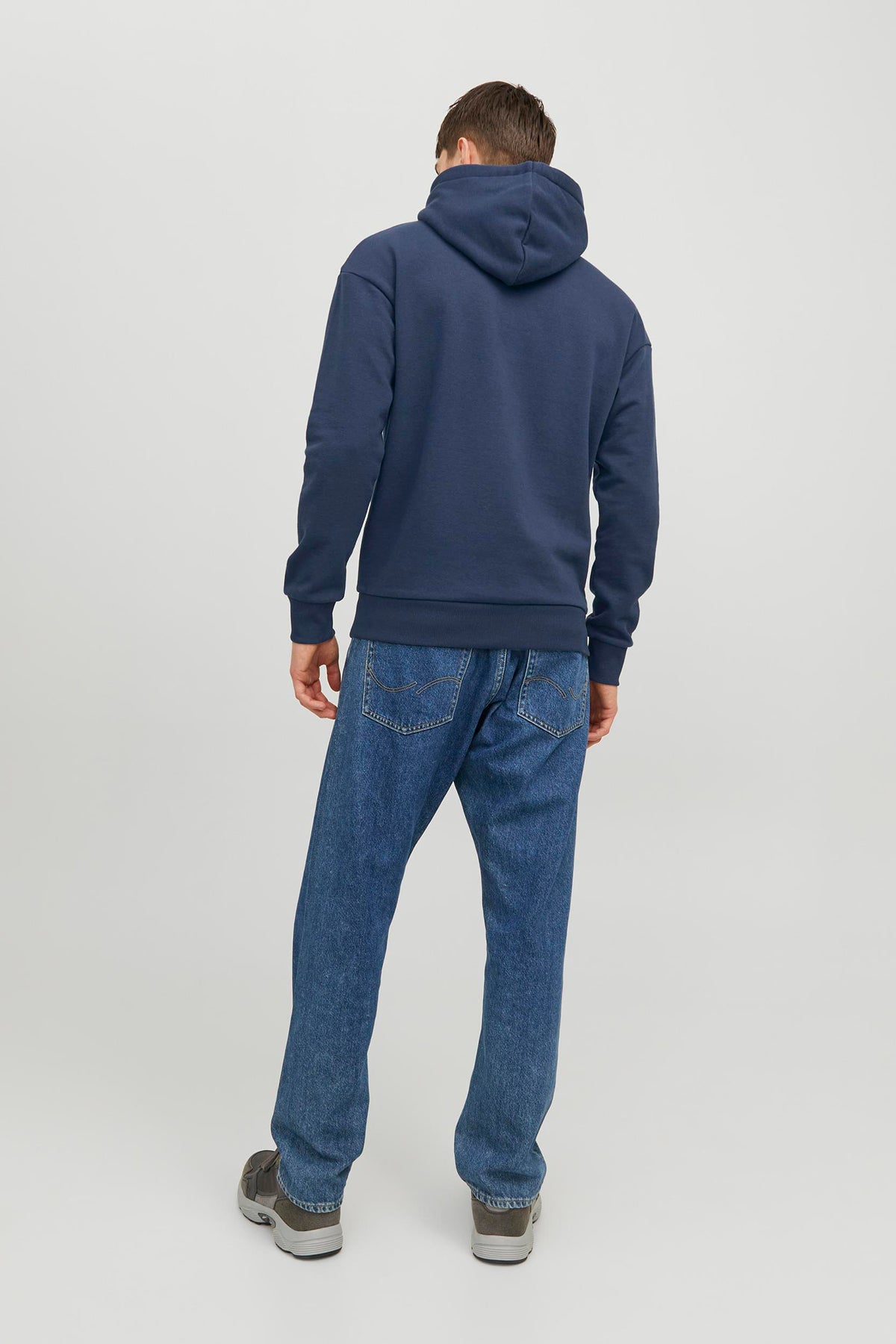 Jack & Jones Essentials Pamuklu Relaxed Fit Kapüşonlu Erkek Sweat 12236513 LACİVERT