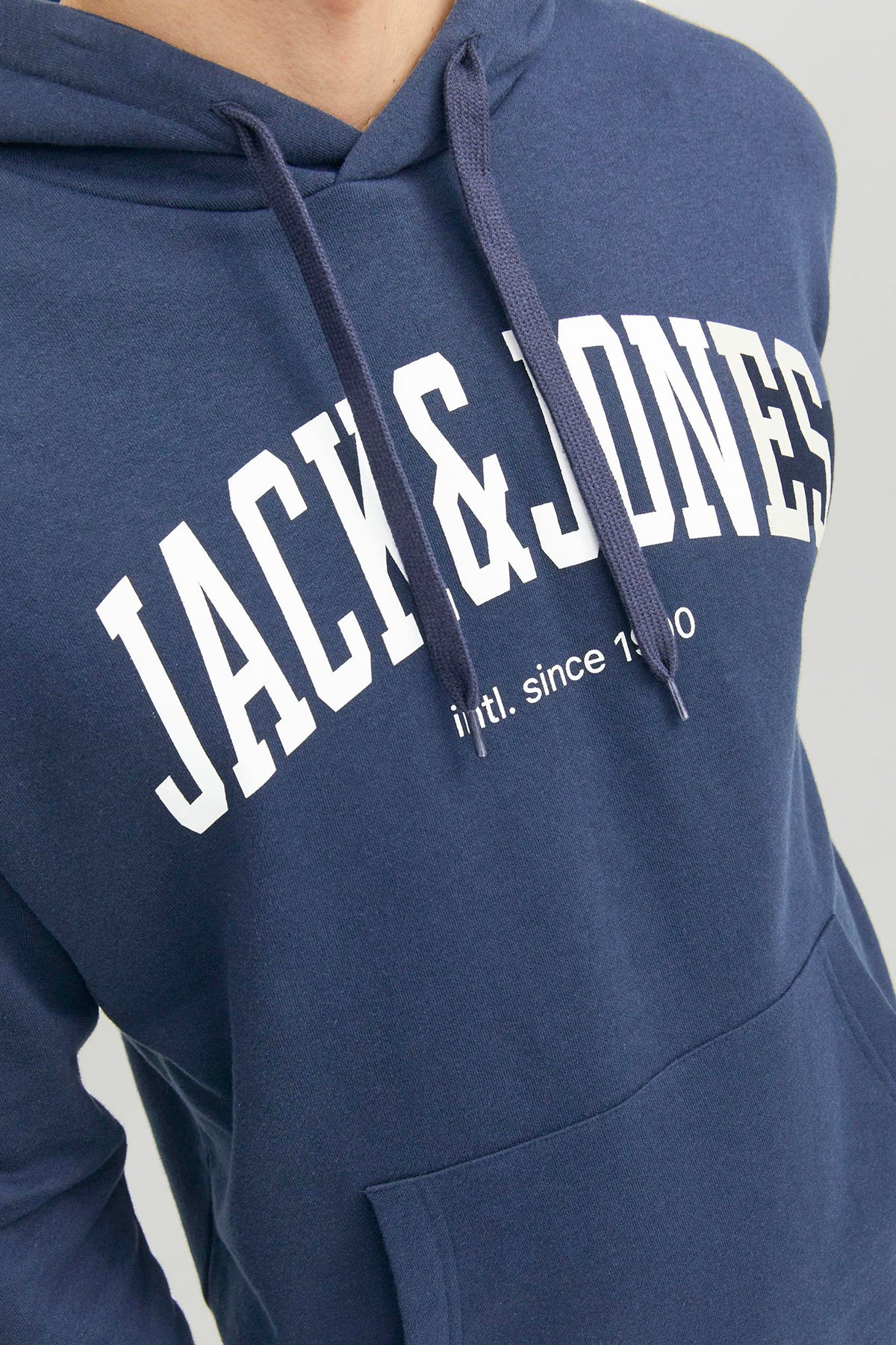 Jack & Jones Essentials Pamuklu Relaxed Fit Kapüşonlu Erkek Sweat 12236513 LACİVERT