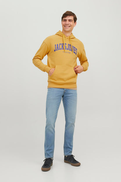 Jack & Jones Essentials Pamuklu Relaxed Fit Kapüşonlu Erkek Sweat 12236513 SARI