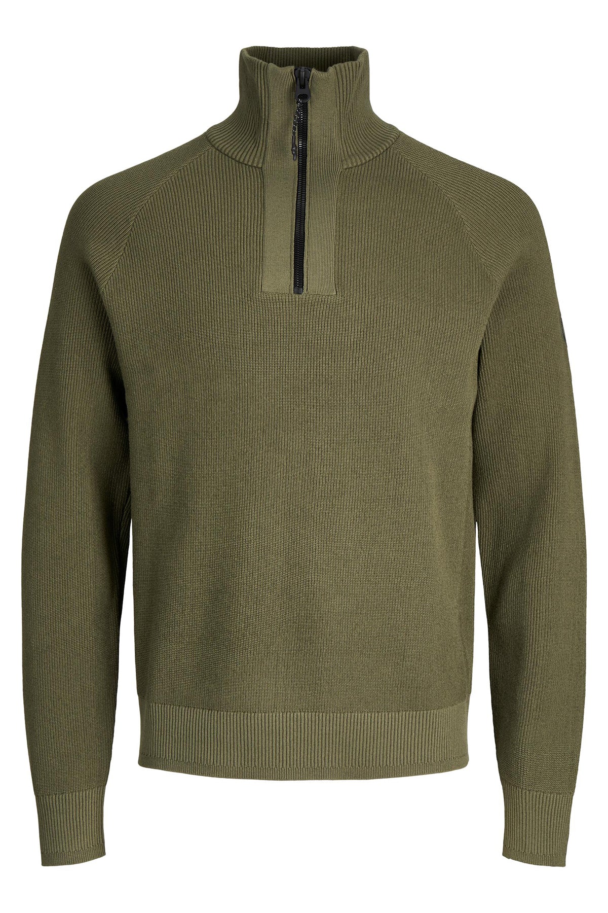 Jack & Jones Core Jcofilo Pamuklu Yarım Fermuarlı Dik Yakalı Regular Fit Erkek Kazak 12240621 Olive