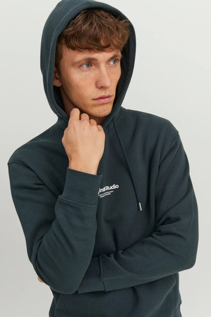 Jack & Jones Originals Jorvesterbro Pamuklu Kapüşonlu Relaxed Fit Erkek Sweat 12241687 PETROL