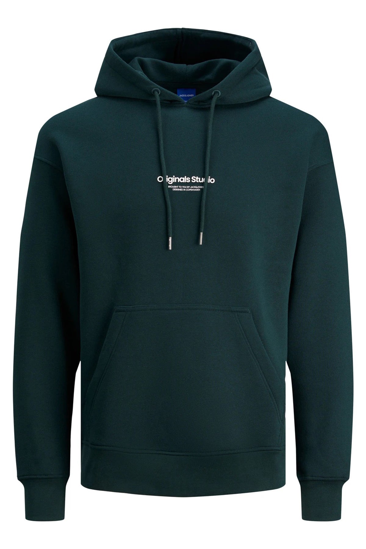 Jack & Jones Originals Jorvesterbro Pamuklu Kapüşonlu Relaxed Fit Erkek Sweat 12241687 PETROL