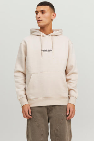 Jack & Jones Originals Jorvesterbro Pamuklu Kapüşonlu Relaxed Fit Erkek Sweat 12241687 TAŞ