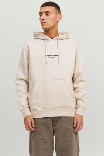 Jack & Jones Originals Jorvesterbro Pamuklu Kapüşonlu Relaxed Fit Erkek Sweat 12241687 TAŞ