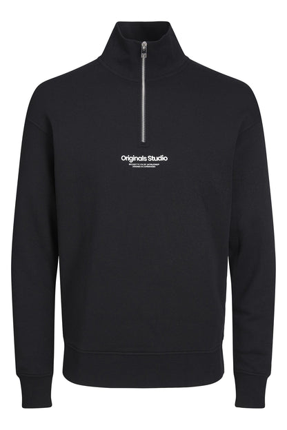 Jack & Jones Originals Jorvesterbro Yarım Fermuarlı Relaxed Fit Erkek Sweat 12241777 SİYAH