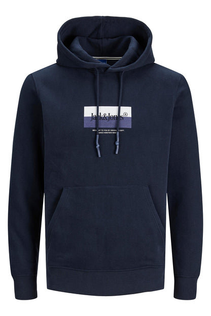 Jack & Jones Originals Jordalston Pamuklu Kapüşonlu Cepli Regular Fit Erkek Sweat 12242197 LACİVERT