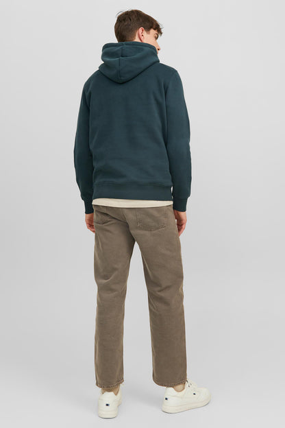 Jack & Jones Originals Jordalston Pamuklu Kapüşonlu Cepli Regular Fit Erkek Sweat 12242197 PETROL