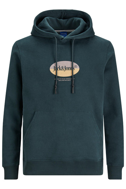 Jack & Jones Originals Jordalston Pamuklu Kapüşonlu Cepli Regular Fit Erkek Sweat 12242197 PETROL