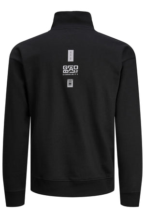 Jack & Jones Core Jcoreflect Regular Fit Fermuarlı Dik Yaka Erkek Sweat 12242262 SİYAH