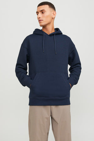 Jack & Jones Core Jcoblack Relaxed Fit Kapüşonlu Erkek Sweat 12245407 LACİVERT