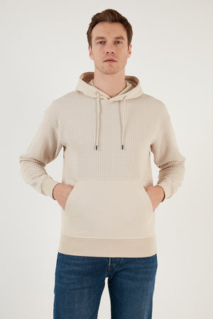 Jack & Jones Core Jcoblack Relaxed Fit Kapüşonlu Erkek Sweat 12245407 BEJ