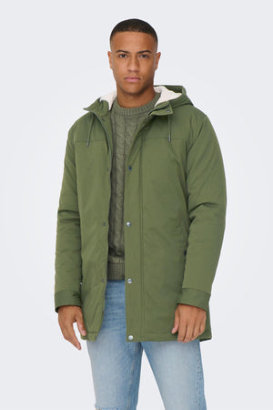 Only & Sons Regular Fit Kapüşonlu Erkek Parka 22025690 Olive