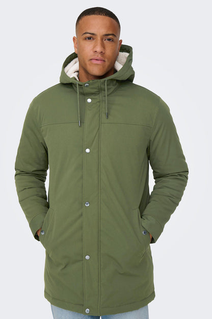 Only & Sons Regular Fit Kapüşonlu Erkek Parka 22025690 Olive