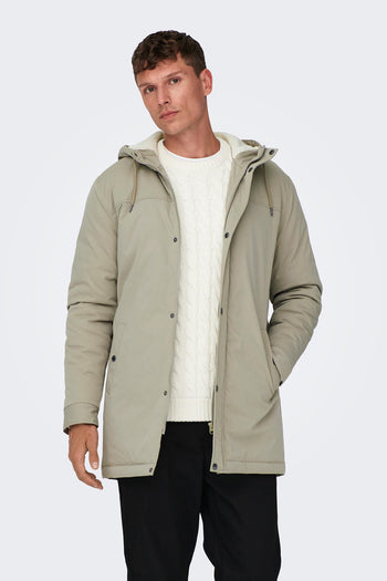 Only & Sons Regular Fit Kapüşonlu Erkek Parka 22025690 TAŞ