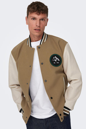 Only & Sons Onsjason Regular Fit Kolej Yaka Bomber Erkek Ceket 22026189 KAHVE