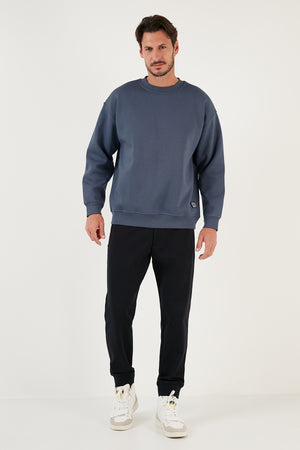 Buratti Regular Fit Bisiklet Yaka Pamuklu İçi Tüylü Yumuşak Şardonlu Erkek Sweat 5905255 KOYU GRİ