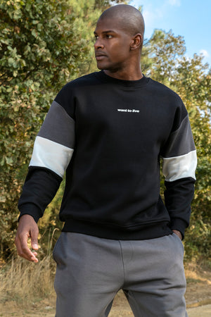 Buratti Pamuklu Regular Fit Bisiklet Yaka Erkek Sweat 5905298Y SİYAH