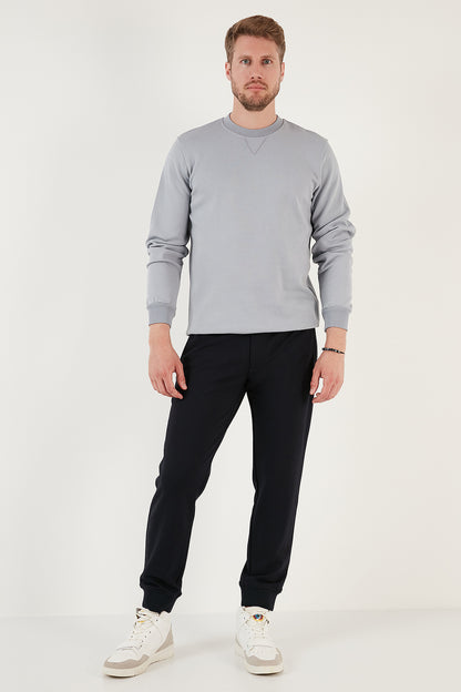 Buratti Pamuklu Regular Fit Bisiklet Yaka Erkek Sweat 5905453 AÇIK GRİ