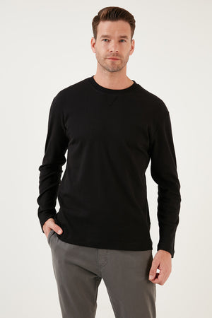 Buratti % 100 Pamuklu Bisiklet Yaka Regular Fit Erkek Sweat 5905503 SİYAH