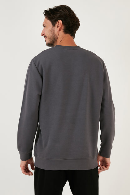 Buratti Pamuklu Bisiklet Yaka Regular Fit Basic Erkek Sweat 5905521 ANTRASİT