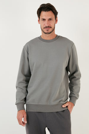 Buratti Pamuklu Bisiklet Yaka Regular Fit Basic Erkek Sweat 5905521 AÇIK HAKİ