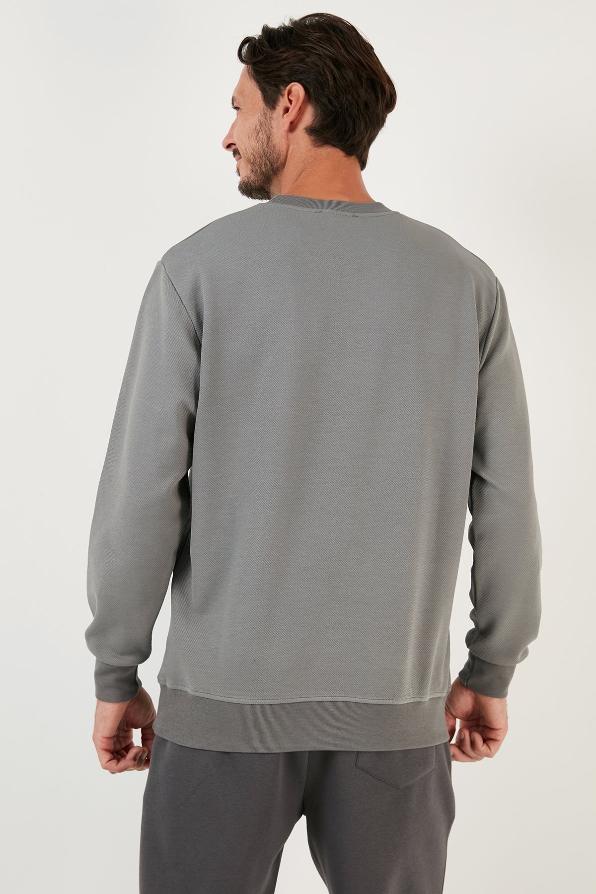 Buratti Pamuklu Bisiklet Yaka Regular Fit Basic Erkek Sweat 5905521 AÇIK HAKİ