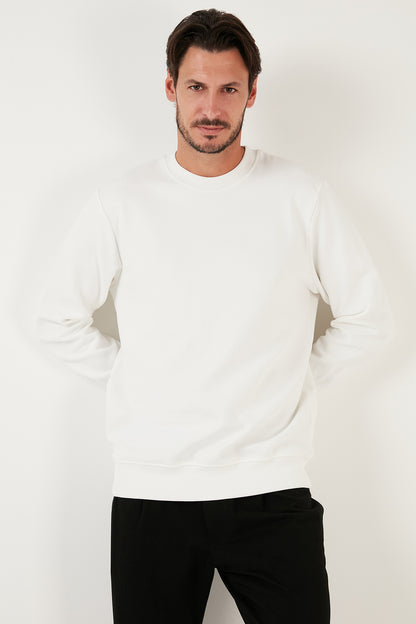 Buratti Pamuklu Bisiklet Yaka Regular Fit Basic Erkek Sweat 5905521 EKRU