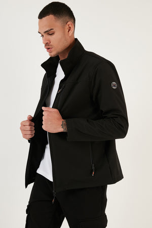 Buratti Su İtici Slim Fit Dik Yaka Softshell İnce Erkek Mont 649003 SİYAH