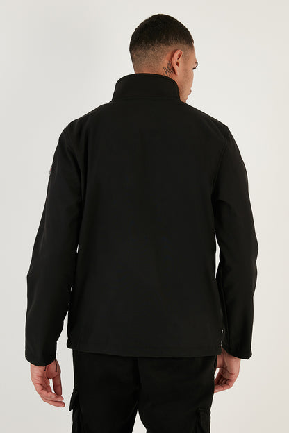 Buratti Su İtici Slim Fit Dik Yaka Softshell İnce Erkek Mont 649003 SİYAH