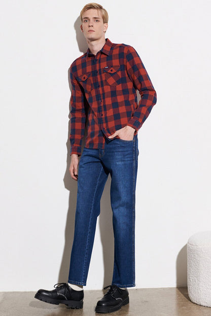 Wrangler Texas Slim Fit Normal Bel Düz Paça Streç Jeans Erkek Kot Pantolon W121017XTXT KOYU MAVİ