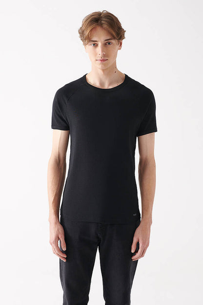 Mavi Bisiklet Yaka % 100 Pamuk Oversize Basic Erkek T Shirt 066902-900 SİYAH