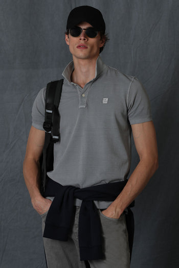 Lufian Vernon % 100 Pamuk Regular Fit Erkek Polo T Shirt 111040121 GRİ
