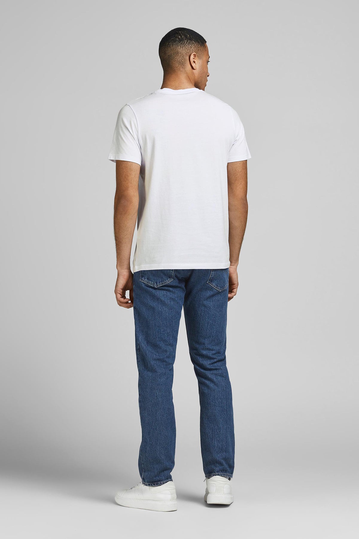 Jack & Jones Essentials Jjecorp Pamuklu Slim Fit Bisiklet Yaka Erkek T Shirt 12151955 BEYAZ-BEYAZ