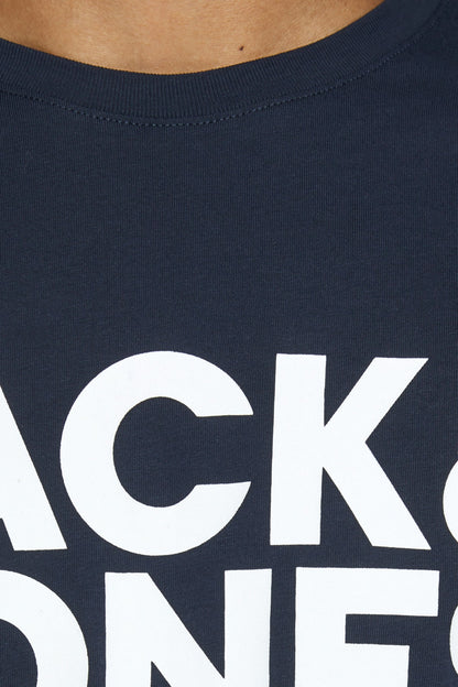 Jack & Jones Essentials Jjecorp Pamuklu Slim Fit Bisiklet Yaka Erkek T Shirt 12151955 LACİVERT