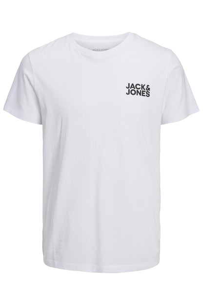 Jack & Jones Essentials Jjecorp Pamuklu Slim Fit Bisiklet Yaka Erkek T Shirt 12151955 BEYAZ-SİYAH