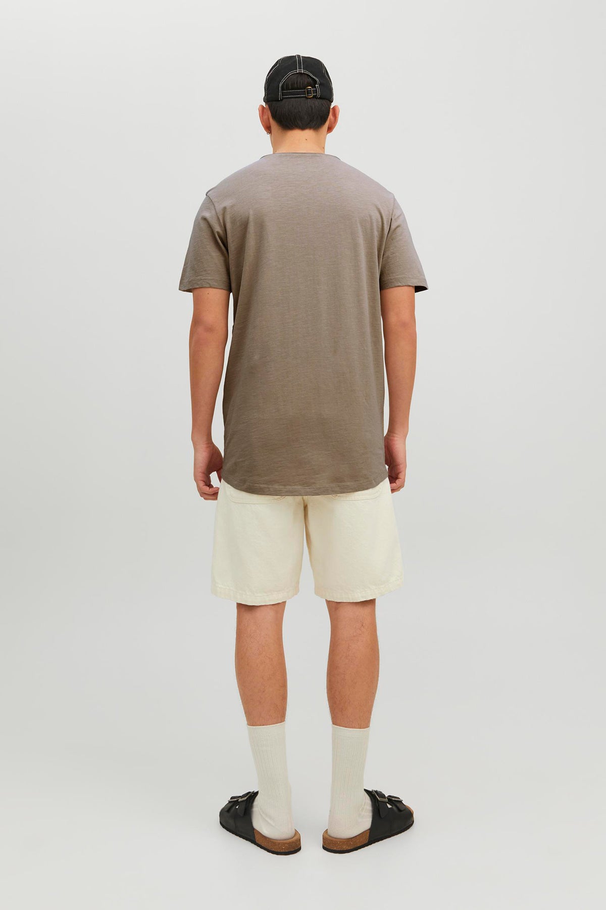 Jack & Jones Essentials Jjebasher Pamuklu Bisiklet Yaka Erkek T Shirt 12182498 BEJ