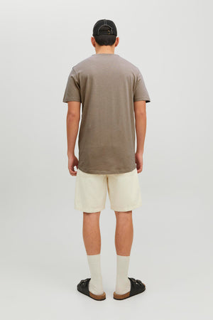 Jack & Jones Essentials Jjebasher Pamuklu Bisiklet Yaka Erkek T Shirt 12182498 BEJ