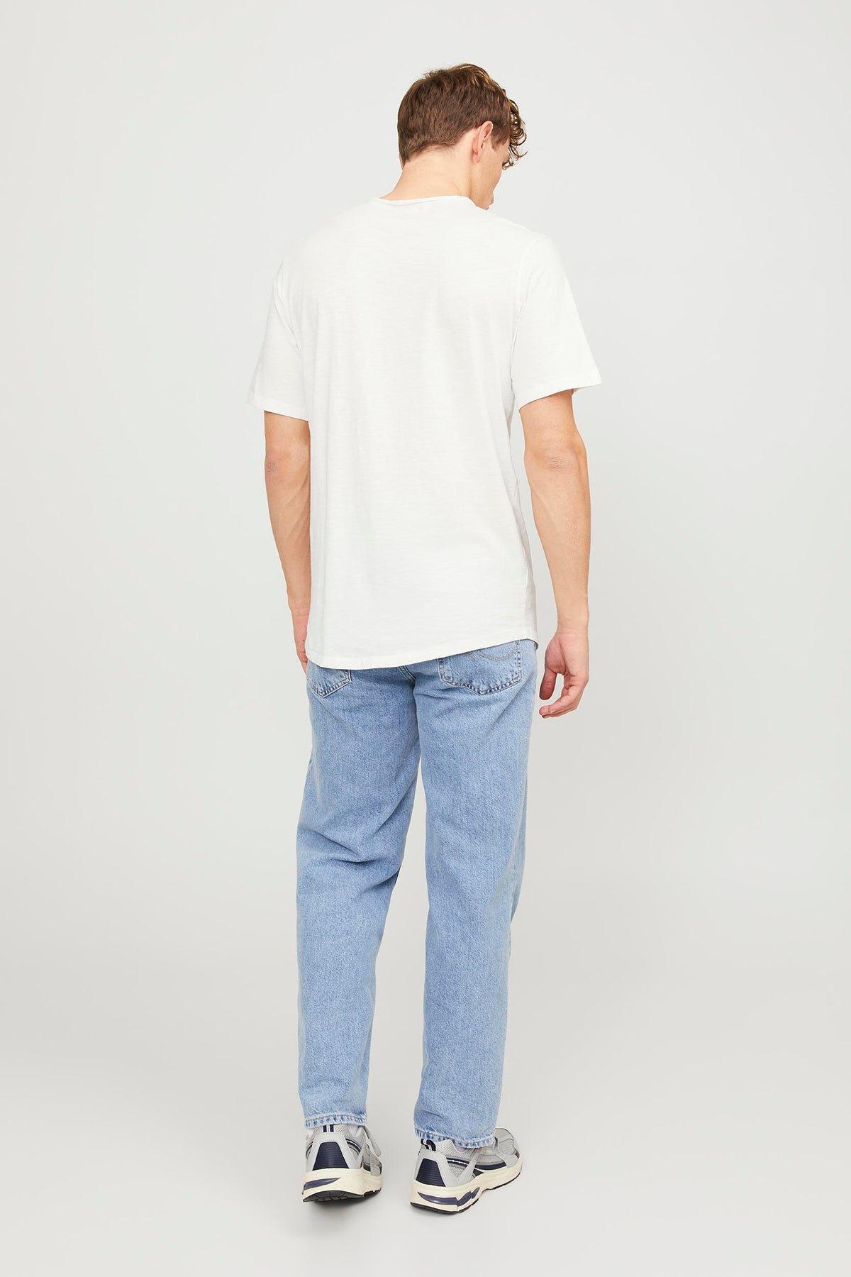 Jack & Jones Essentials Jjebasher Pamuklu Bisiklet Yaka Erkek T Shirt 12182498 EKRU